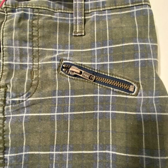 Current/Elliott The Soho Zip Stiletto Pencil  Plaid Skirt Size 26/0 Muted Olive - Picture 5 of 13